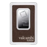 1 oz Platinum Bar (Circulated) (Inc. Assay Card) - Valcambi Suisse