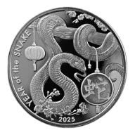 1 OZ SILVER ROUND LUNAR SNAKE ASAHI MINT
