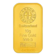10g 9999 gold - Switzerland - Minted Bar