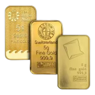 5 Gram Gold Bar (Random Brands, .9999, BU)