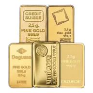 2.5 Gram Gold Bar (Random Brands, .9999, BU)