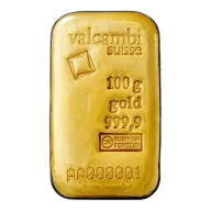 100g Gold Bar | Valcambi | Casted