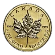 1/10 oz Canadian Gold Maple Leaf Coin (Random Year)