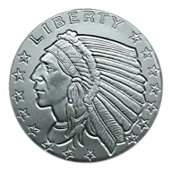 1 oz Incuse Indian