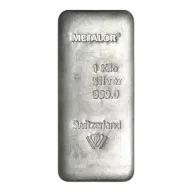 1000g (1kg) Silver Bar Metalor
