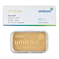 Umicore 100g Gold Bar