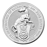 Royal Mint 2oz Silver Queen's Beast: The White Greyhound - 2021