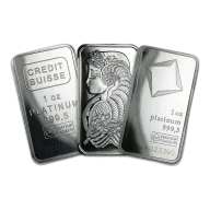 1 oz Platinum Bars: .9995 Fine Platinum Bullion (Our Mint Choice)