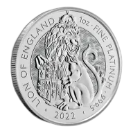 2022 1 oz Great Britain Tudor Beast Platinum Coin - Lion of England