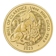 2023 UK Tudor Beasts Bull of Clarence 1/4oz Gold Coin