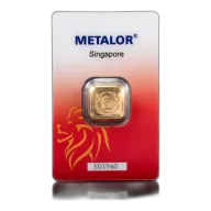 Metalor 1oz Cast Gold Bar in Assay Card