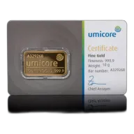 Umicore 10g Stamped Gold Bar