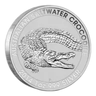 2014 Australian Saltwater Crocodile Silver 1 oz BU Perth Mint
