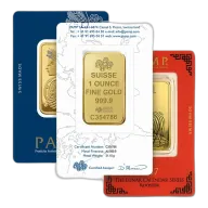 1 oz PAMP Gold Bar (In Assay - Varied Design)