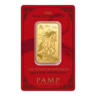 2026 1 Oz Gold Bar - PAMP Suisse Lunar Horse 2026 (In Assay)