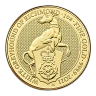 1oz Gold Queens Beast White Greyhound Of Richmond (2021)