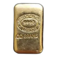 100 gram Johnson Matthey London Poured Gold Bar | Vintage