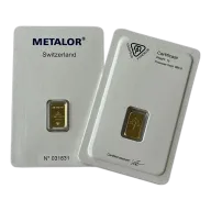 1 Gram Metalor Minted Gold Bar
