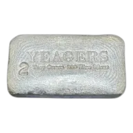 2 oz Silver Bare Bones Bar | Yeager's Poured Silver