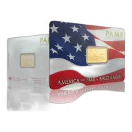 5g Gold PAMP America The Free Bald Eagle Bar (999.9)