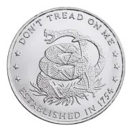 1 oz .999 Fine Silver - Don't Tread On Me Round