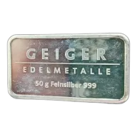50g Geiger Silver Bar