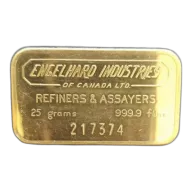 25 gram Engelhard Industries Canada Gold Bar
