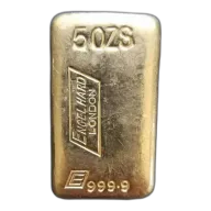 5 oz Engelhard London Waffle back Gold Bar | Vintage