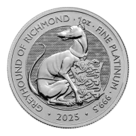 1 Oz Tudor Beasts - Greyhound of Richmond Platinum Coin 2025