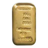 100 Gram Metalor Gold Cast Bar