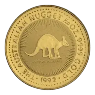 1/20 Oz Australian Kangaroo 99.99% Gold Coin 1992