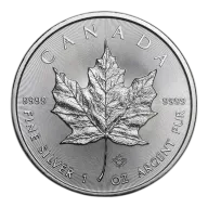 1 Oz Canadian Maple Leaf .9999% Fine Silver Coin 2015