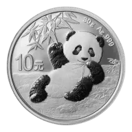 30 gram China Panda .999% Fine Silver Coin 2020 (In Capsule)