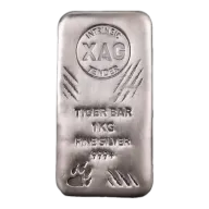 1kg Silver Cast Bar - Intrinsic Tender 'Tiger'