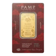 1 oz PAMP Suisse Good Luck Yellow Dragon Gold Bar