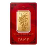 1 Oz PAMP Suisse Lunar Year of the Snake Gold Minted Bar (In Assay CertiCard)