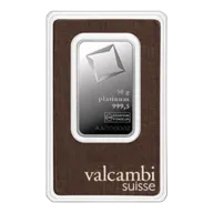 50 Gram Platinum Bar - Valcambi (with Assay)
