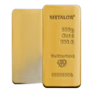 500g Metalor Investment Gold Bar (999.9)