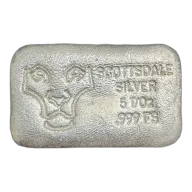 5 oz Scottsdale Vintage Hand Poured Silver Bar
