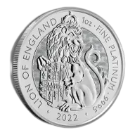 2022 1 Oz Great Britain Tudor Beast Platinum Coin - Lion of England
