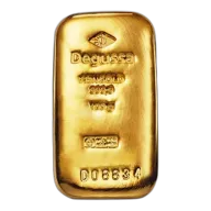 100g Gold Ingot (Cast) - Degussa Vintage Design