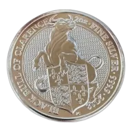 2018 2oz Silver Britain Queen's Beast: The Black Bull of Clearence (TONING)