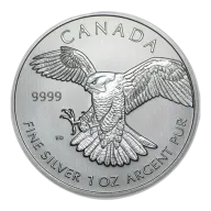 2014 1oz Canadian Peregrine Falcon Silver Coin