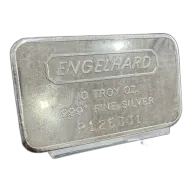 10 oz Silver Engelhard Bar - Pebble Back - Vintage