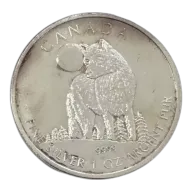 2011 1oz Canadian Silver Wildlife Series - Wolf (With Toning)