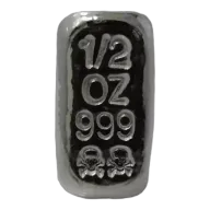 1/2 troy oz hand poured Skull and Bones loaf bar