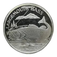 1 oz Silver Largemouth Bass Round