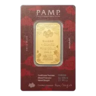 1oz PAMP Gold Bar - Good Luck Yellow Dragon