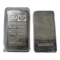 10 oz Johnson Matthey Silver Bar (Plain Back)