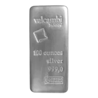 100 oz Valcambi Silver Bar